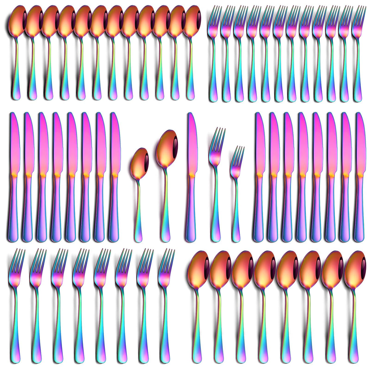 20 Piece Black Silverware Set, Stainless Steel Flatware Set for 4 Food Grade Novelty Flatware Cutlery Utensil Set Include Knife Fork Spoon Mirror Polished Dishwasher Safe