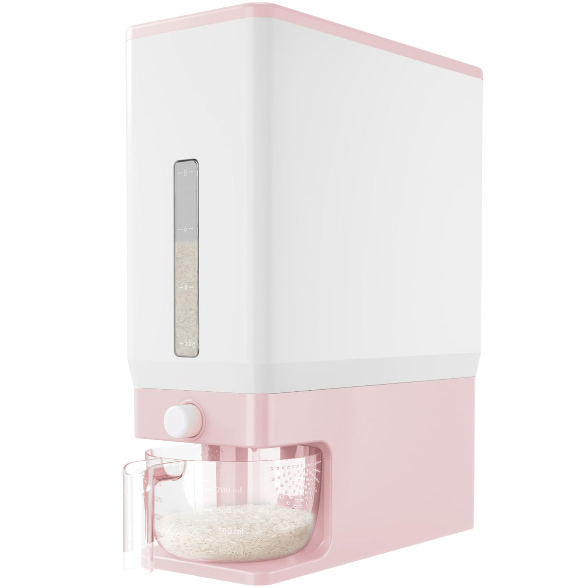 Lifewit Rice Container 25 Lbs, One-Press Dispenser with Measuring Cup