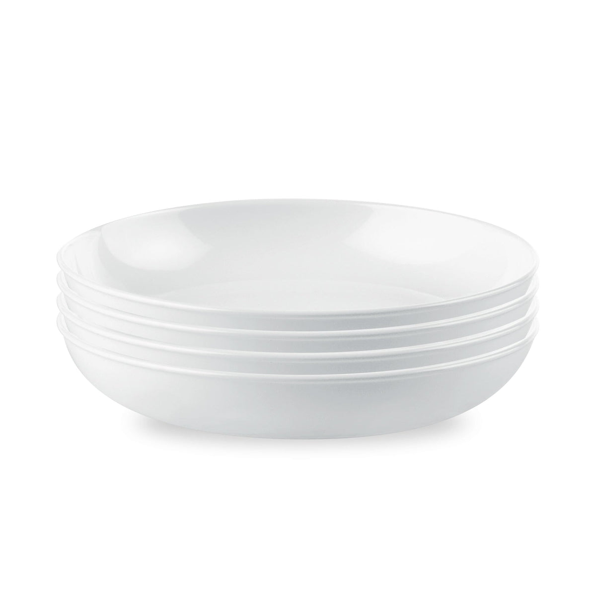 Corelle 4-Pc Versa Bowls for Pasta Salad and More, Service for 4, Durable and Eco-Friendly 30-Oz, Compact Stack Bowl Set, Microwave and Dishwasher Safe, White