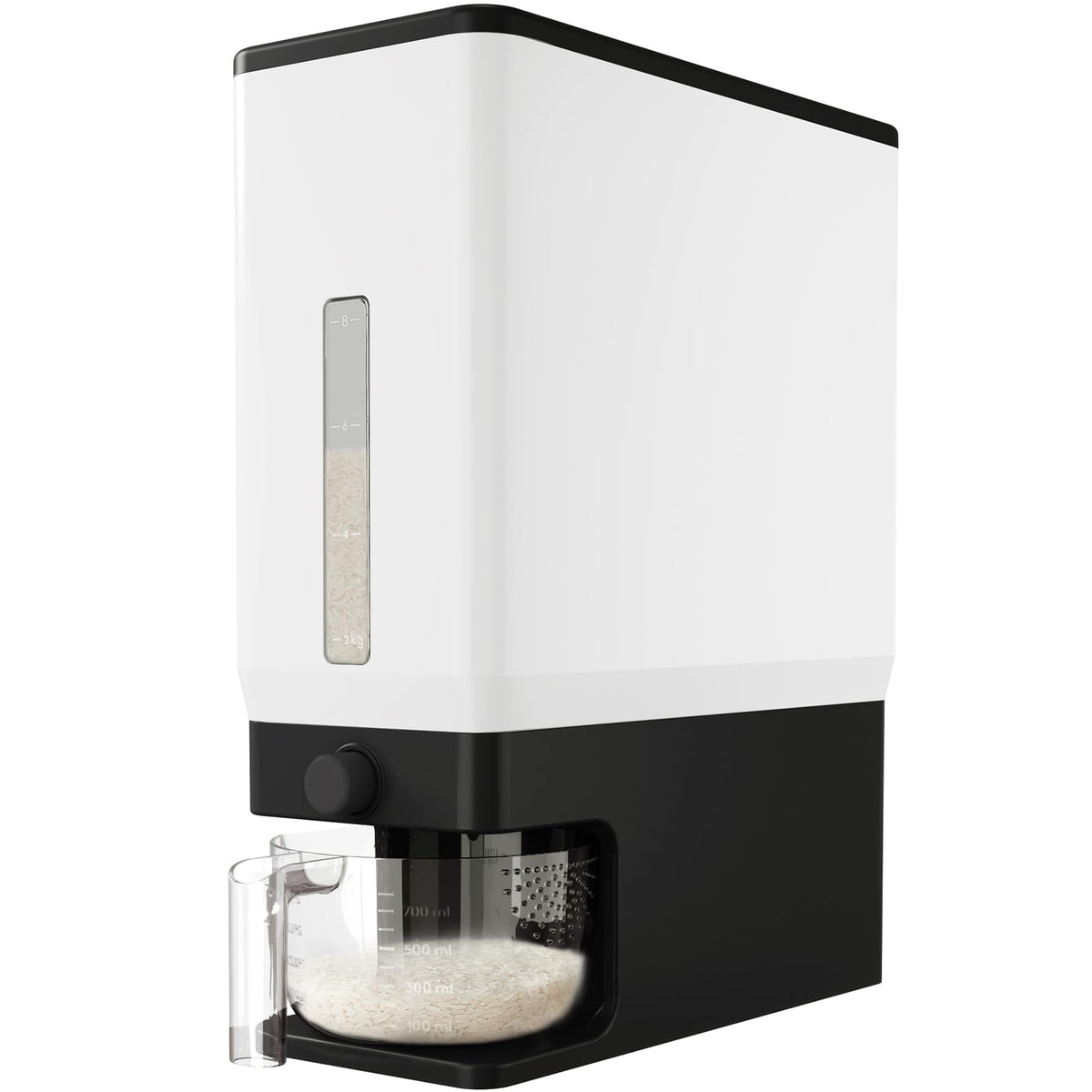 Lifewit Rice Container 25 Lbs, One-Press Dispenser with Measuring Cup