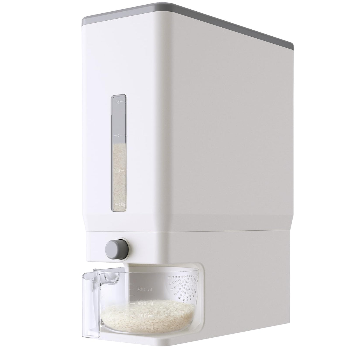 Lifewit Rice Container 25 Lbs, One-Press Dispenser with Measuring Cup
