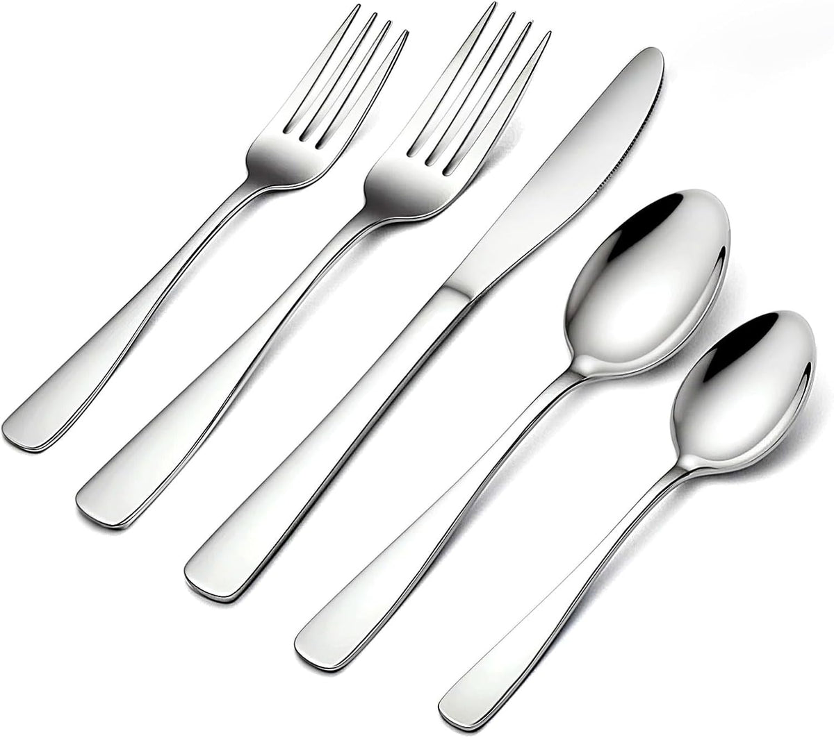 BEWOS 20 Piece Silverware Set - Stainless Steel Silverware Sets for 4 Include Spoon, Forks, Knives, Mirror Polished Flatware Set for Home, Kitchen, Restaurant, Dishwasher Safe