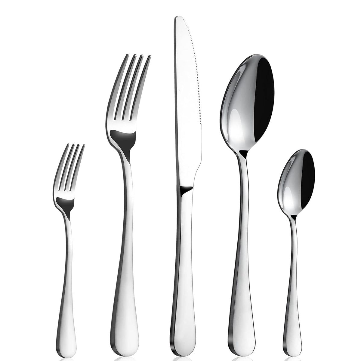 BEWOS 20 Piece Silverware Set - Stainless Steel Silverware Sets for 4 Include Spoon, Forks, Knives, Mirror Polished Flatware Set for Home, Kitchen, Restaurant, Dishwasher Safe