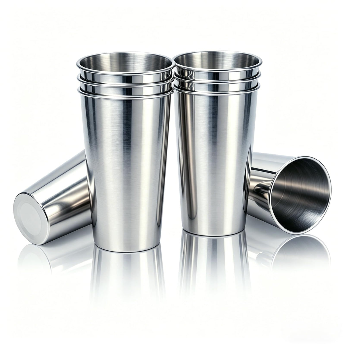 4 Pack 20 oz Stainless Steel Cups, Stackable&Reusable Pint Water Tumbler