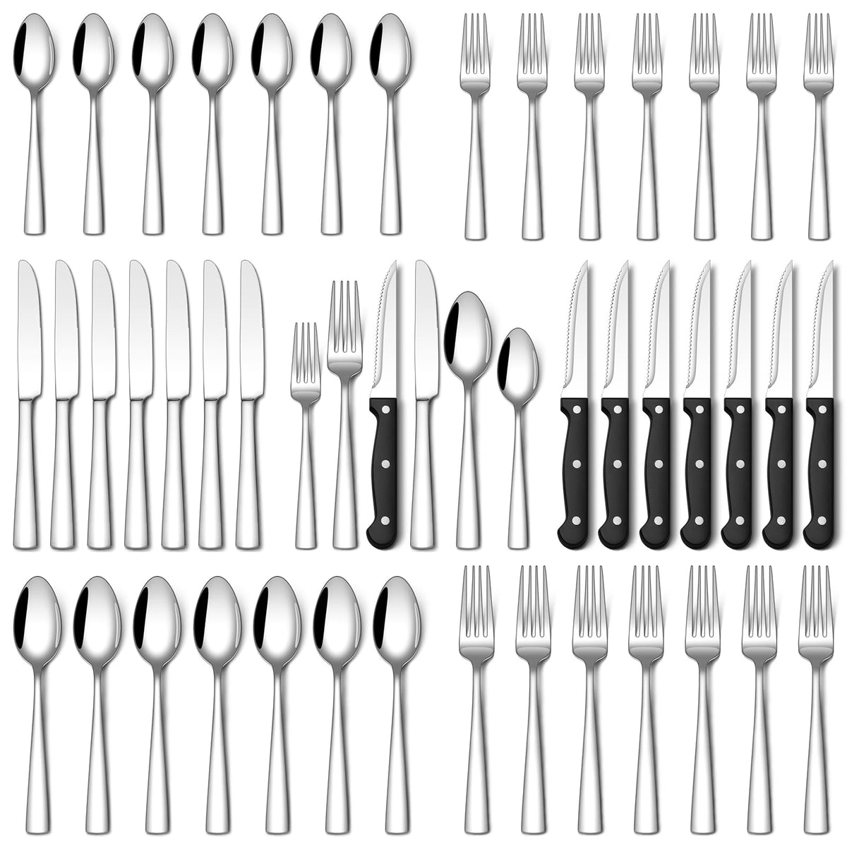 Stapava 20 Piece Silverware Set, Food-Grade Stainless Steel Flatware Sets for 4 Mirror Polished Cutlery Utensil Sets Include Dinner Knives Spoons and Forks Set Dishwasher Safe for Home Restaurant