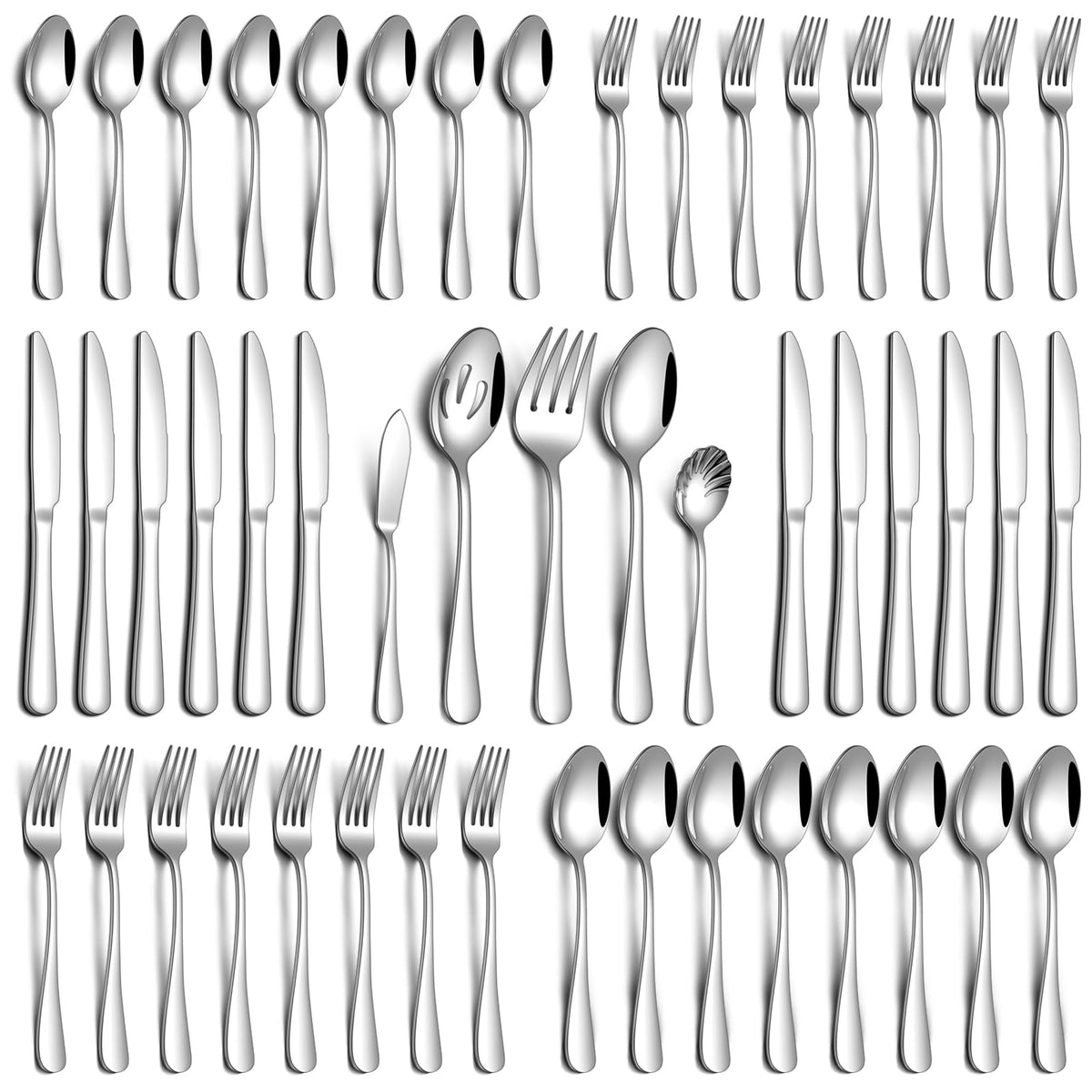 20 Piece Black Silverware Set, Stainless Steel Flatware Set for 4 Food Grade Novelty Flatware Cutlery Utensil Set Include Knife Fork Spoon Mirror Polished Dishwasher Safe