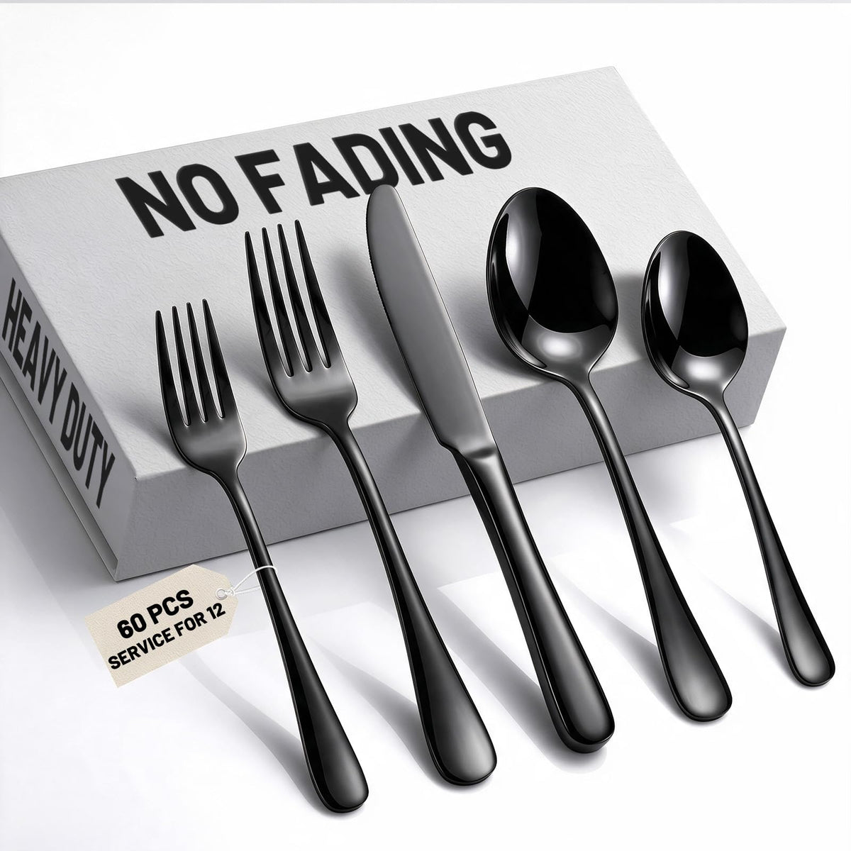 KIKCOIN 40 Pack Silverware Set for 8, Food-Grade Stainless Steel Flatware Set, Heavy Duty Mirror Polished Cutlery Utensils Set with Knives Spoons and Forks Set for Home Kitchen Restaurant Wedding