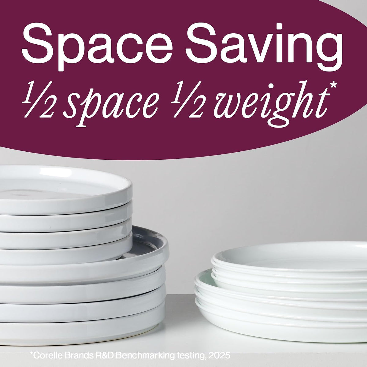 Corelle 4-Pc Versa Bowls for Pasta Salad and More, Service for 4, Durable and Eco-Friendly 30-Oz, Compact Stack Bowl Set, Microwave and Dishwasher Safe, White