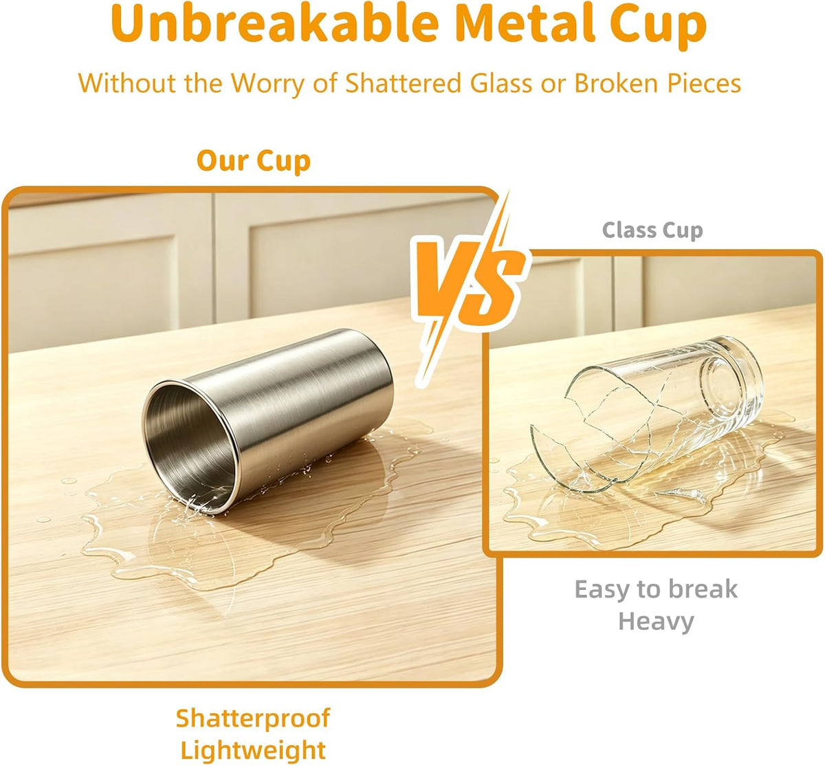 4 Pack 20 oz Stainless Steel Cups, Stackable&Reusable Pint Water Tumbler
