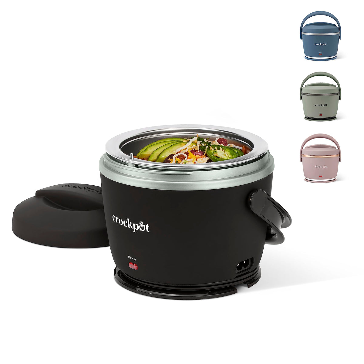 Crock-Pot Portable Electric Lunch Box 20-Ounce Food Warmer Moonshine Green | Ideal for Travel On-the-Go | Keeps Food Spill-Free Warm & Tasty (Pack of 4)