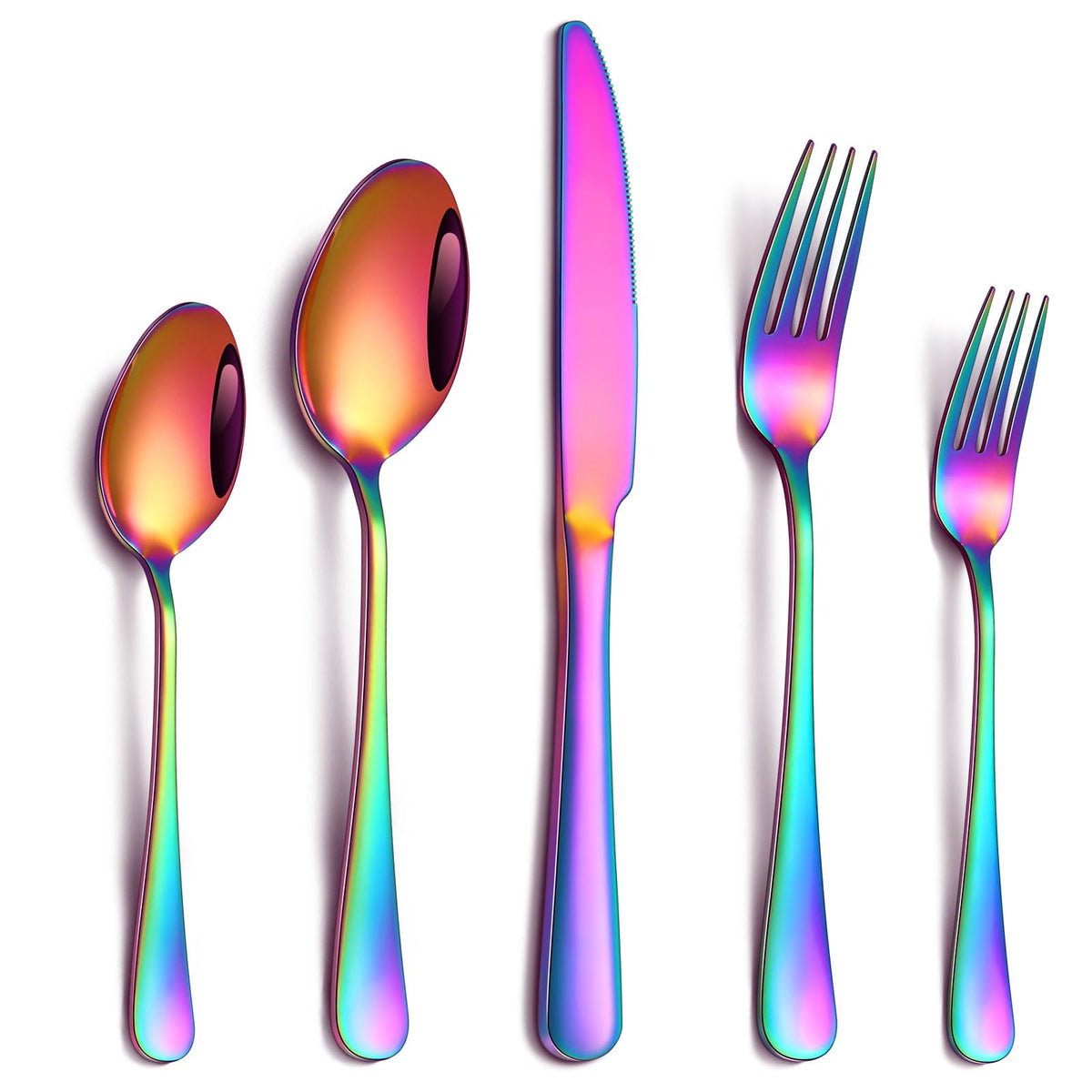 20 Piece Black Silverware Set, Stainless Steel Flatware Set for 4 Food Grade Novelty Flatware Cutlery Utensil Set Include Knife Fork Spoon Mirror Polished Dishwasher Safe