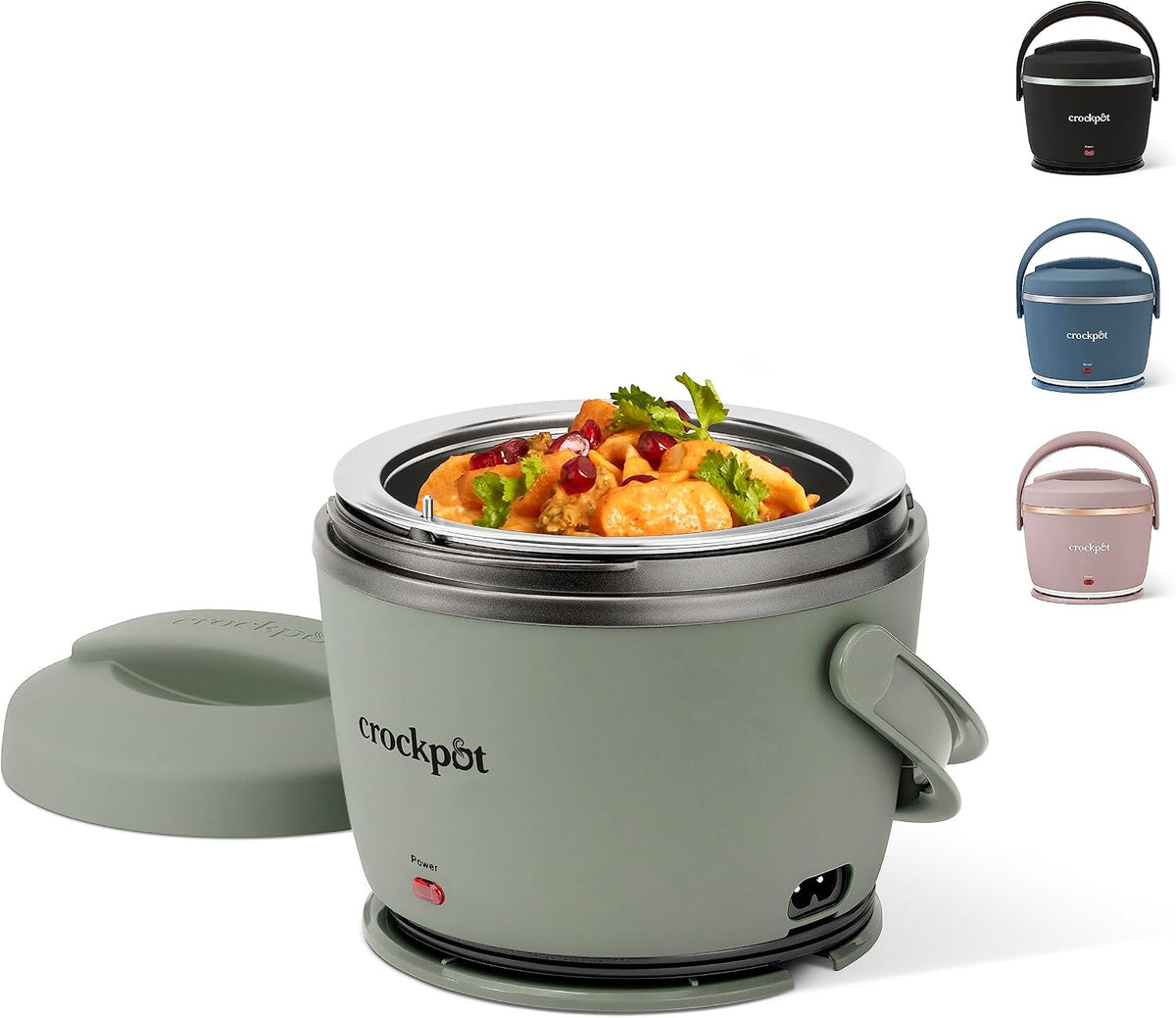 Crock-Pot Portable Electric Lunch Box 20-Ounce Food Warmer Moonshine Green | Ideal for Travel On-the-Go | Keeps Food Spill-Free Warm & Tasty (Pack of 4)