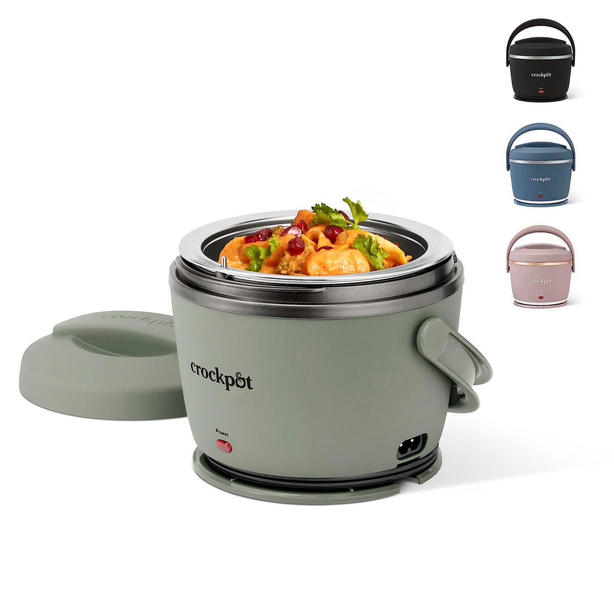 Crock-Pot Portable Electric Lunch Box 20-Ounce Food Warmer Moonshine Green | Ideal for Travel On-the-Go | Keeps Food Spill-Free Warm & Tasty (Pack of 4)