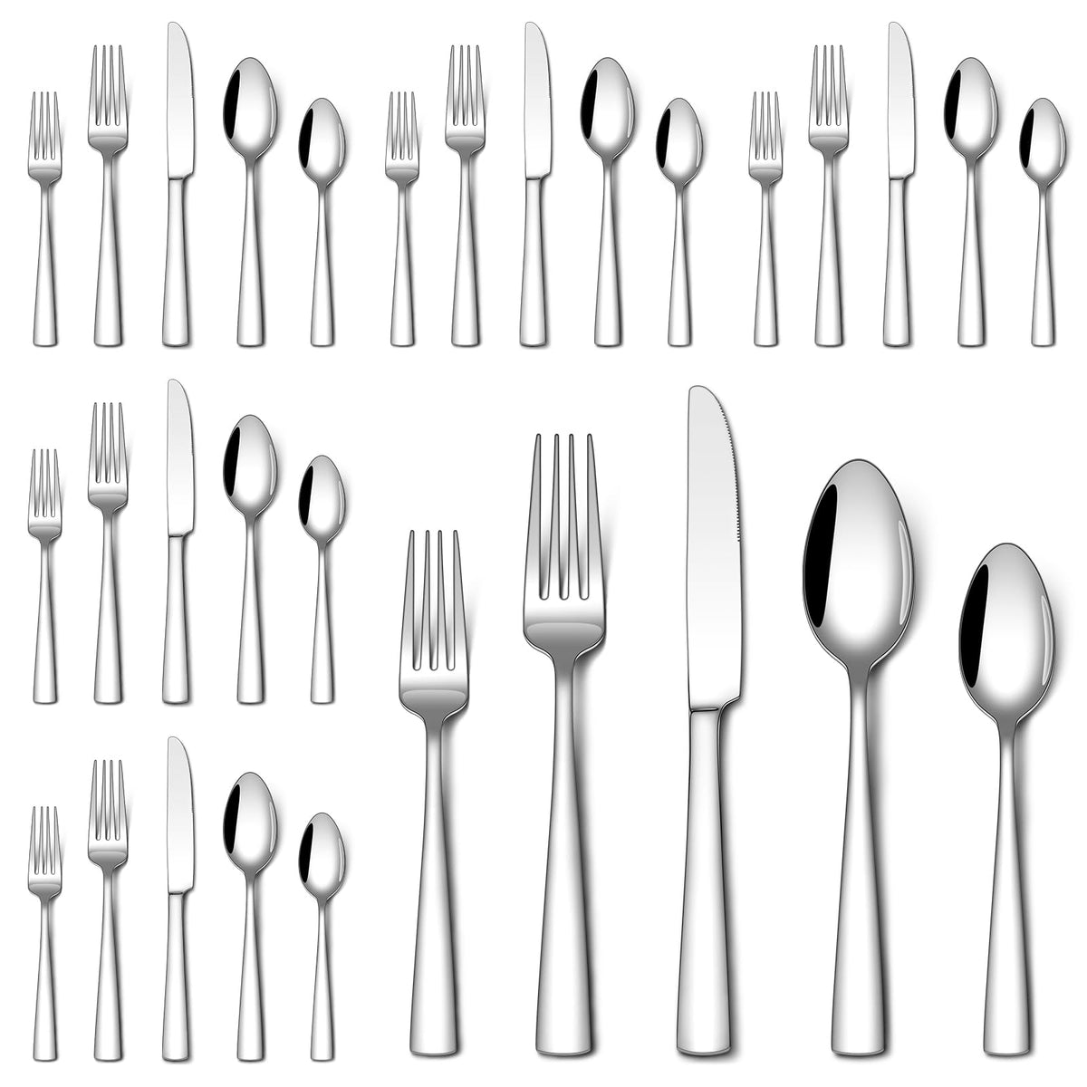 Stapava 20 Piece Silverware Set, Food-Grade Stainless Steel Flatware Sets for 4 Mirror Polished Cutlery Utensil Sets Include Dinner Knives Spoons and Forks Set Dishwasher Safe for Home Restaurant