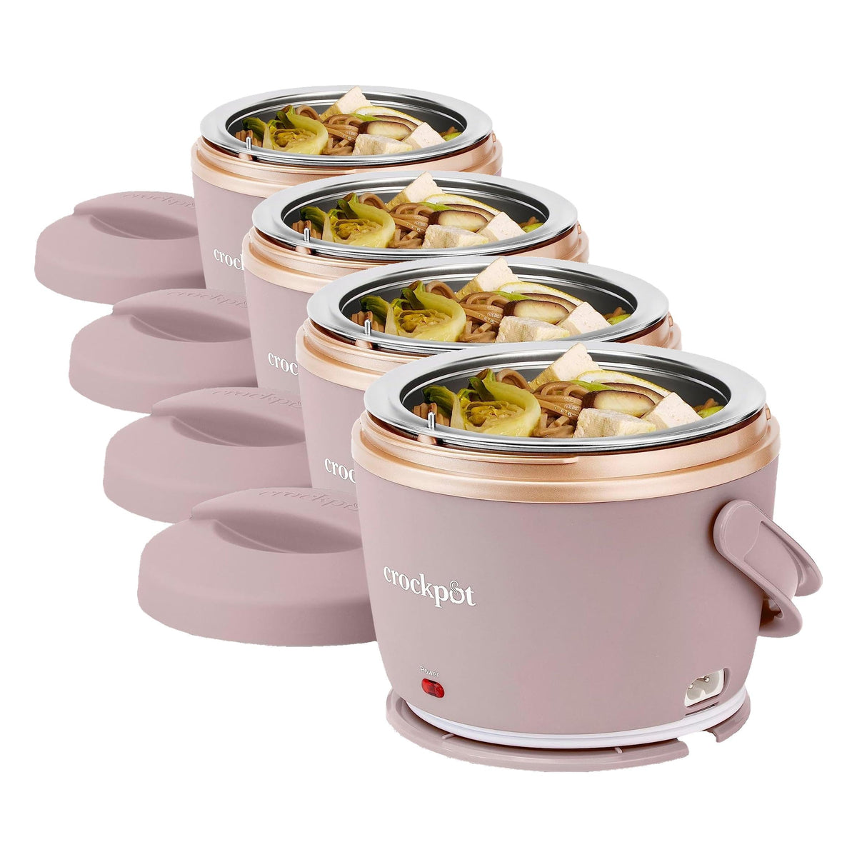 Crock-Pot Portable Electric Lunch Box 20-Ounce Food Warmer Moonshine Green | Ideal for Travel On-the-Go | Keeps Food Spill-Free Warm & Tasty (Pack of 4)