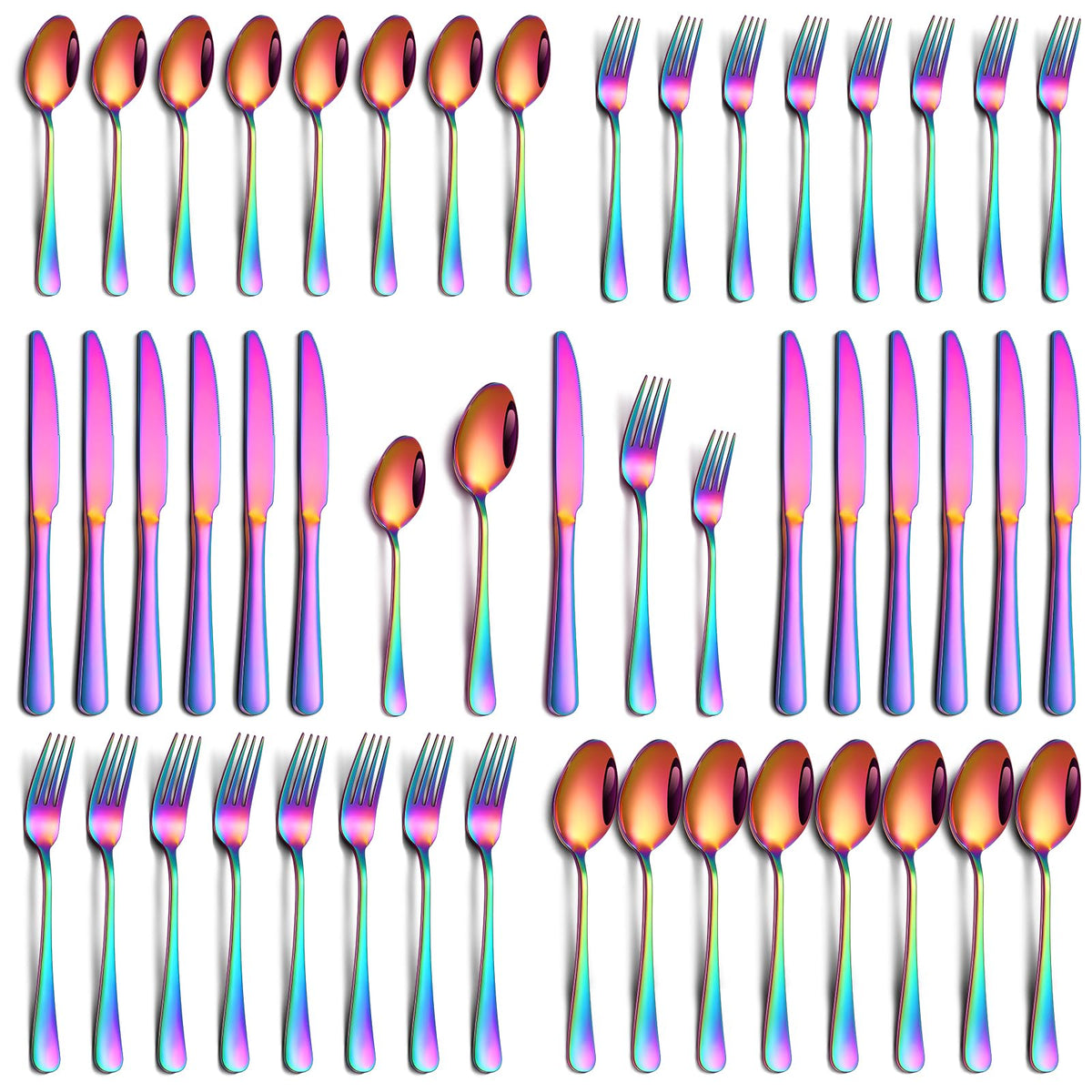 20 Piece Black Silverware Set, Stainless Steel Flatware Set for 4 Food Grade Novelty Flatware Cutlery Utensil Set Include Knife Fork Spoon Mirror Polished Dishwasher Safe